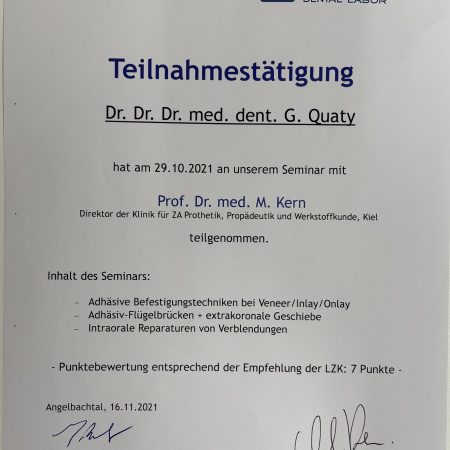Zertifikat Dental-Labor