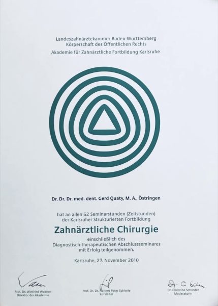 Zertifikat Kimnderzahnheilkunde